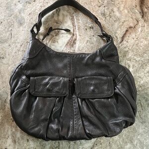 Cole Haan Leather Hobo Shoulder Bag Black